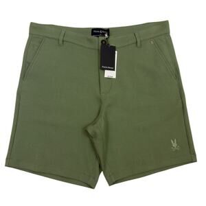 Psycho Bunny Mens Shorts Size 36 Green Shiro Knit Honeycomb Golf NWT
